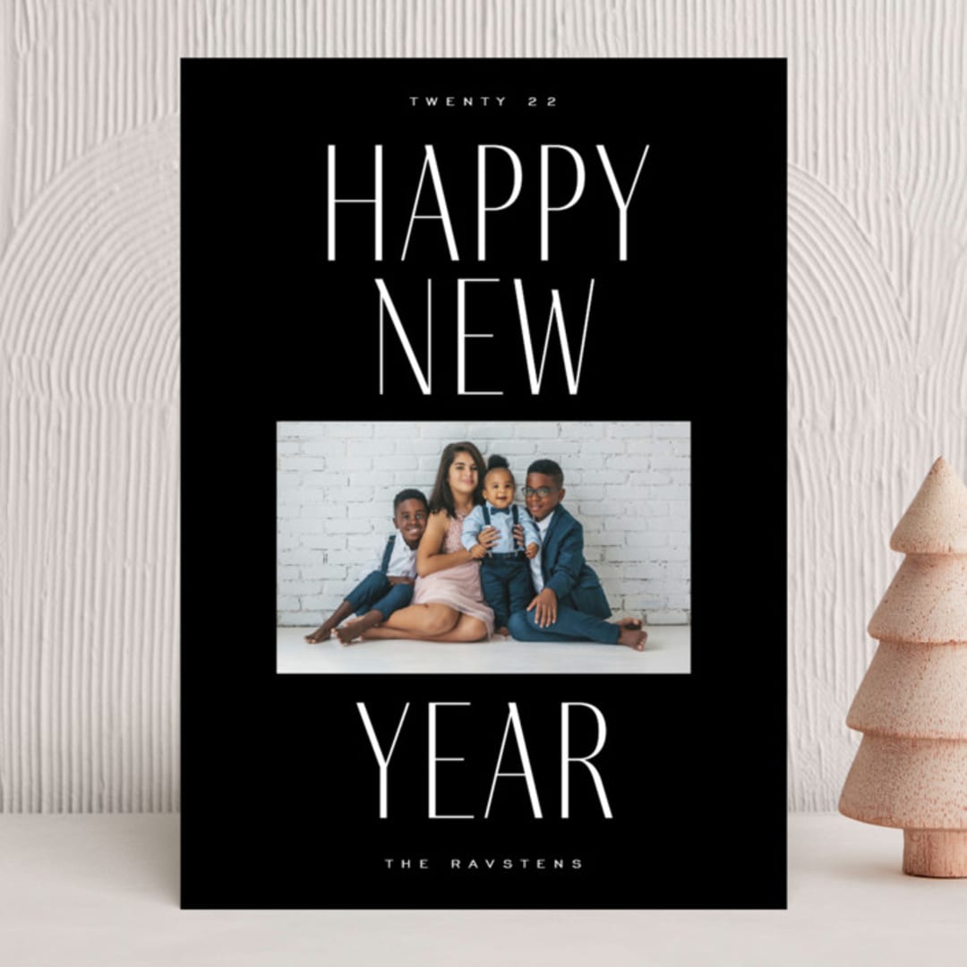 "headline" - Holiday Cards in Midnight by Danie Romrell - Front