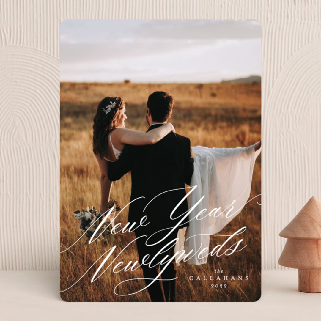 "New Year Newlyweds" - Holiday Cards in Diamond by Ella Weaver - Front