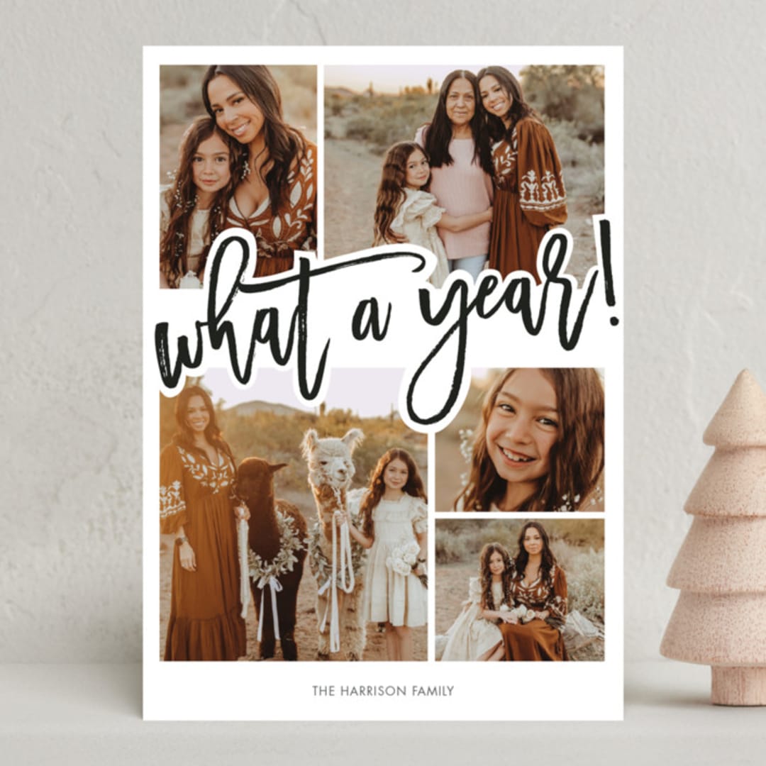 "What A Year!" - Holiday Cards in Ink by Beth Schneider - Front
