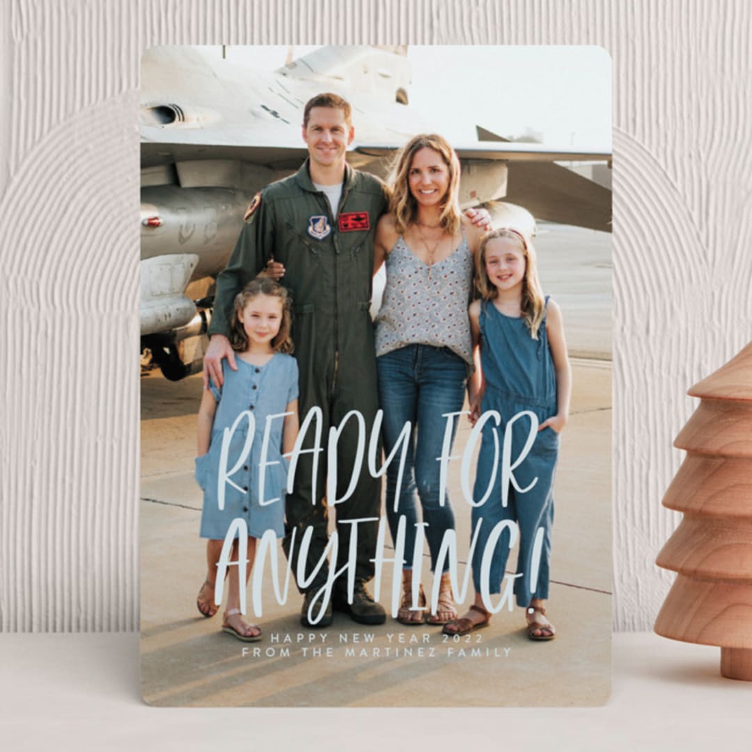 "Ready for anything" - Holiday Cards in Frost by Lea Delaveris - Front