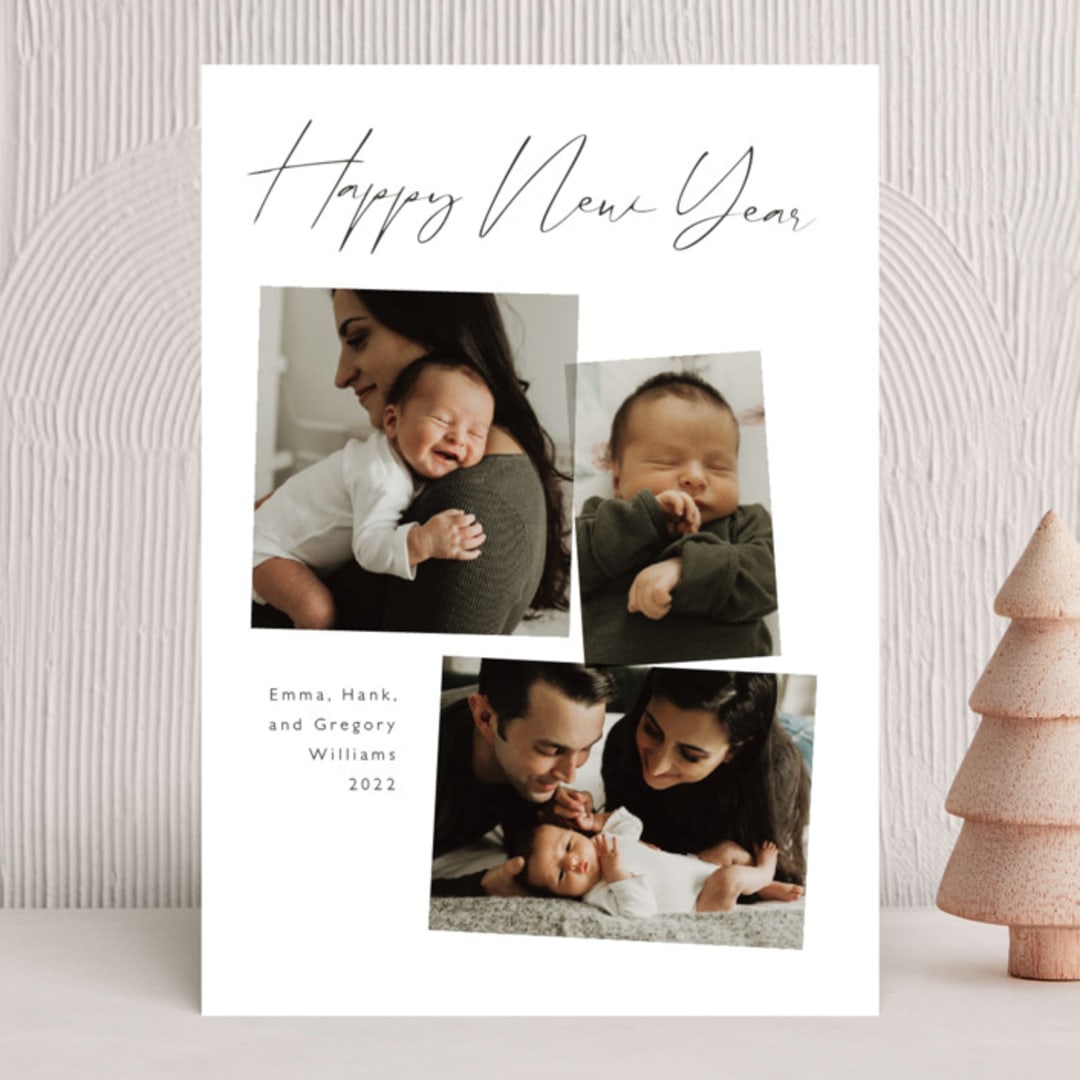 "Snapshot in Time" - Holiday Cards in Charcoal by Betsy Siber - Front