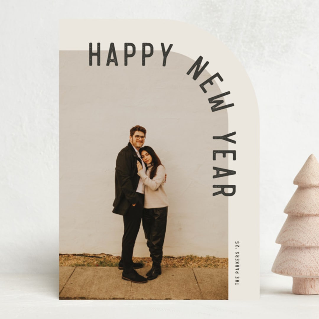 "Curve" - Holiday Cards in Eggnog by Brianne Larsen - Front