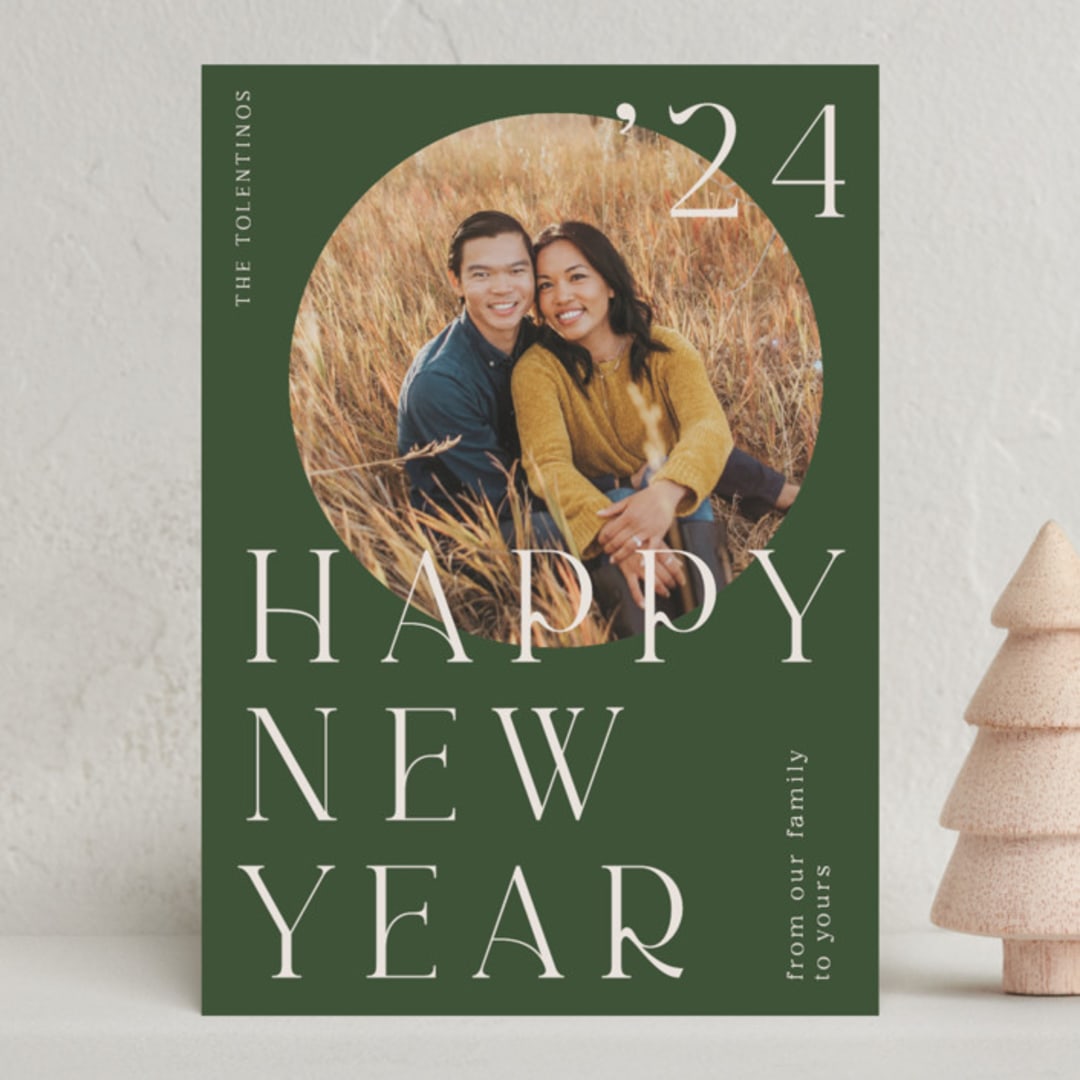"Modern Circle" - Holiday Cards in Forest by Sumak Studio - Front