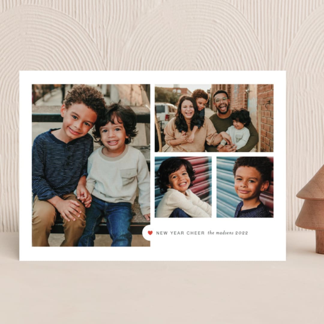 "Modern Photo Grid" - Holiday Cards in Cobblestone by Kimberly Morgan - Front