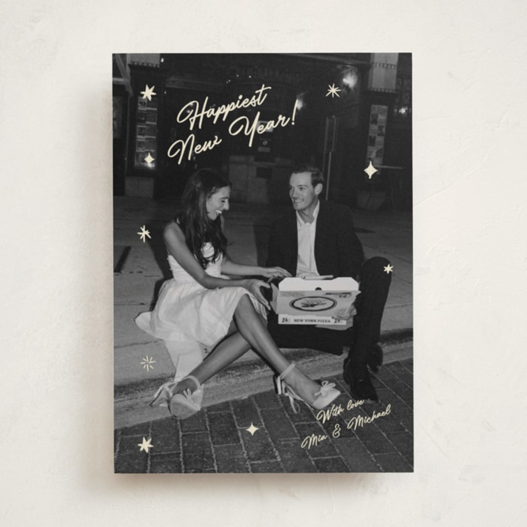 "Shiny Happy People" - Holiday Cards in Champagne by Helena Vitto - Front