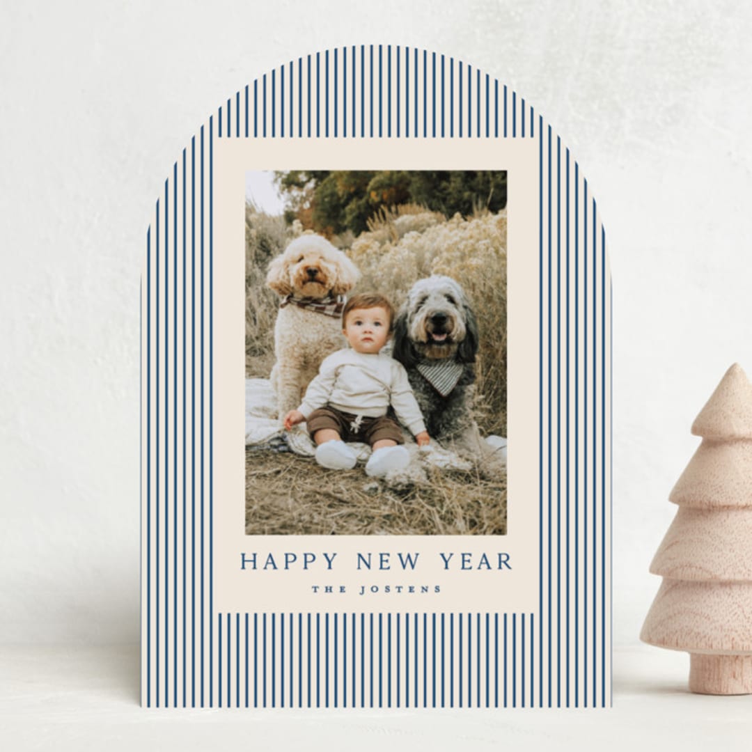 "The Prep" - Holiday Cards in Navy by Kristie Kern - Front