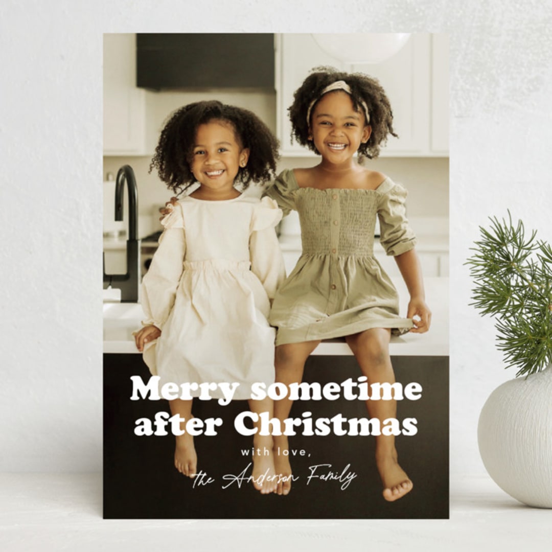"Sometime" - Holiday Cards in Snowflake by Hudson meet Rose - Front
