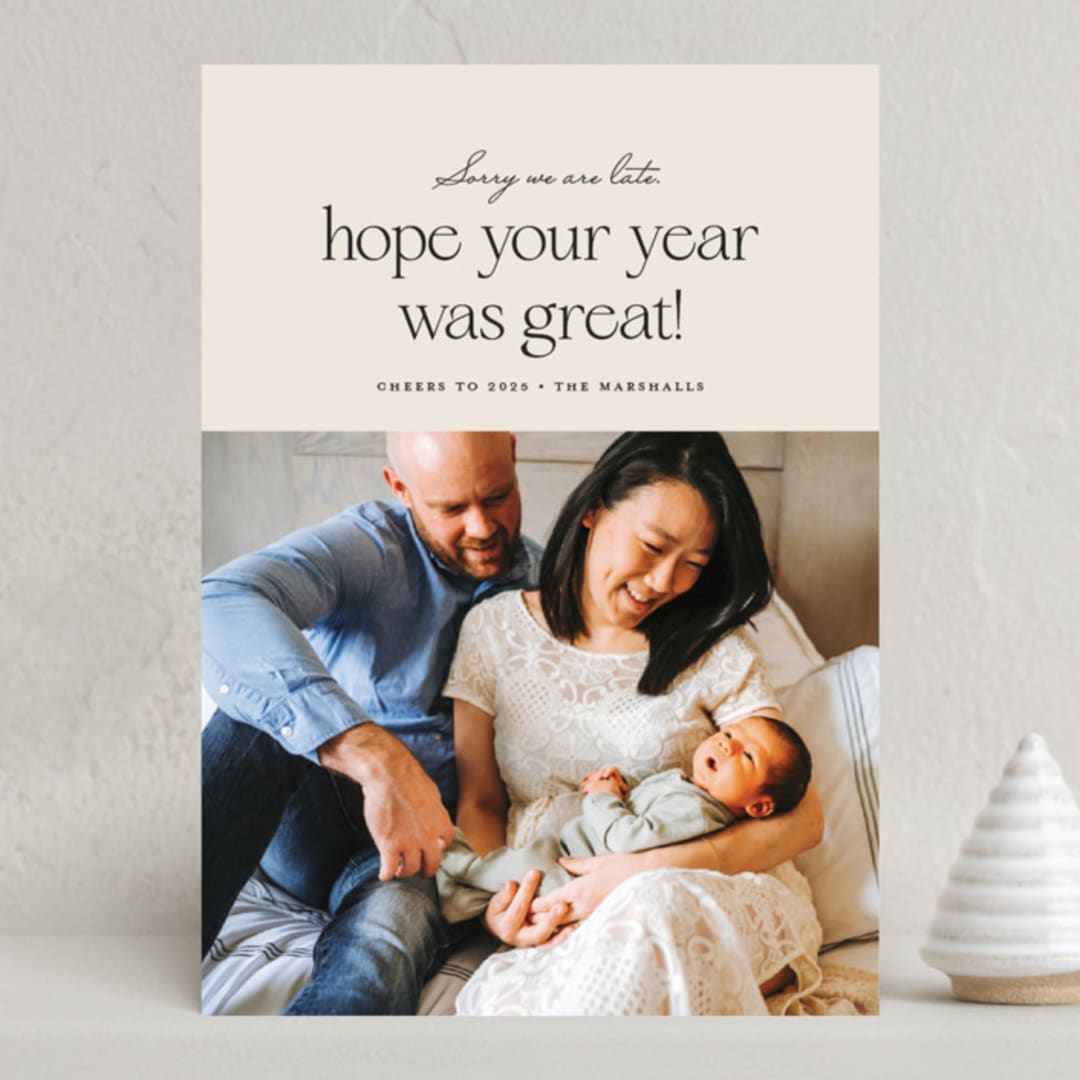 "Great Year" - Holiday Cards in Buttercream by Carolyn MacLaren - Front