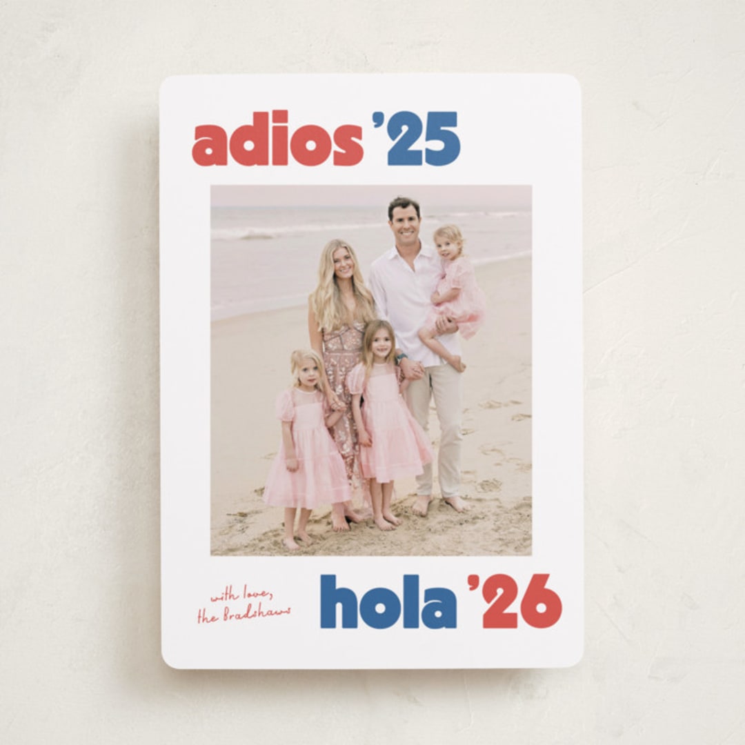 "adios" - Holiday Cards in Azure by Megan Davis - Front