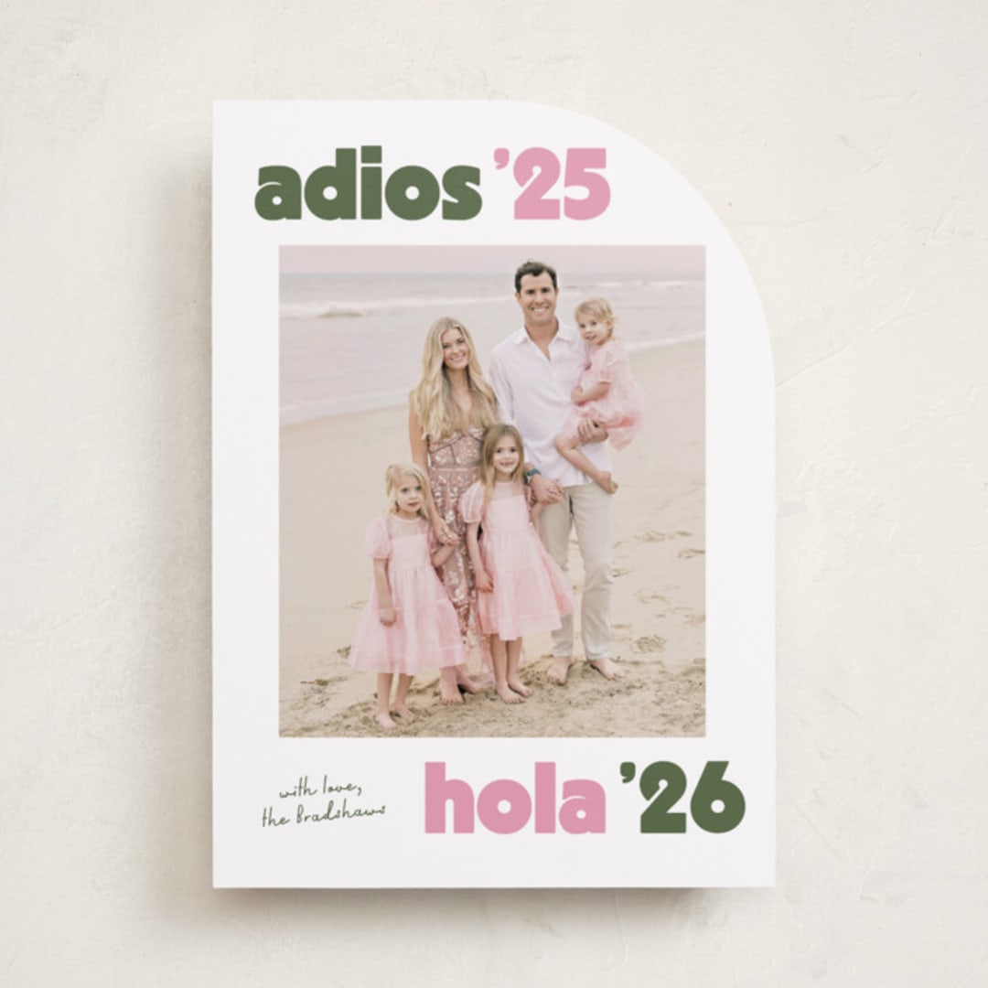 "adios" - Holiday Cards in Rosa by Megan Davis - Front