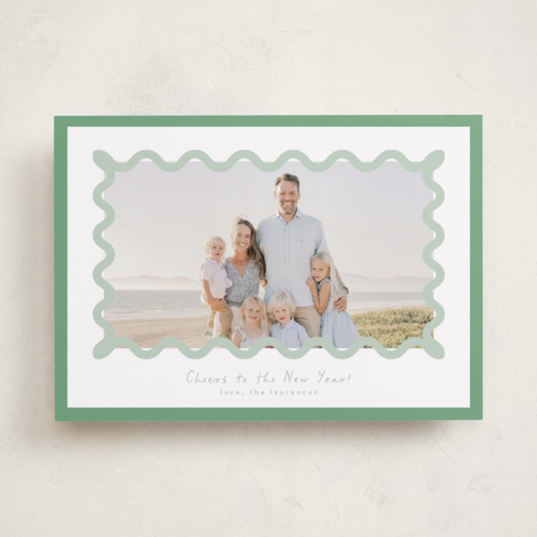 "Party Squiggle" - Holiday Cards in Spearmint by Blustery August - Front
