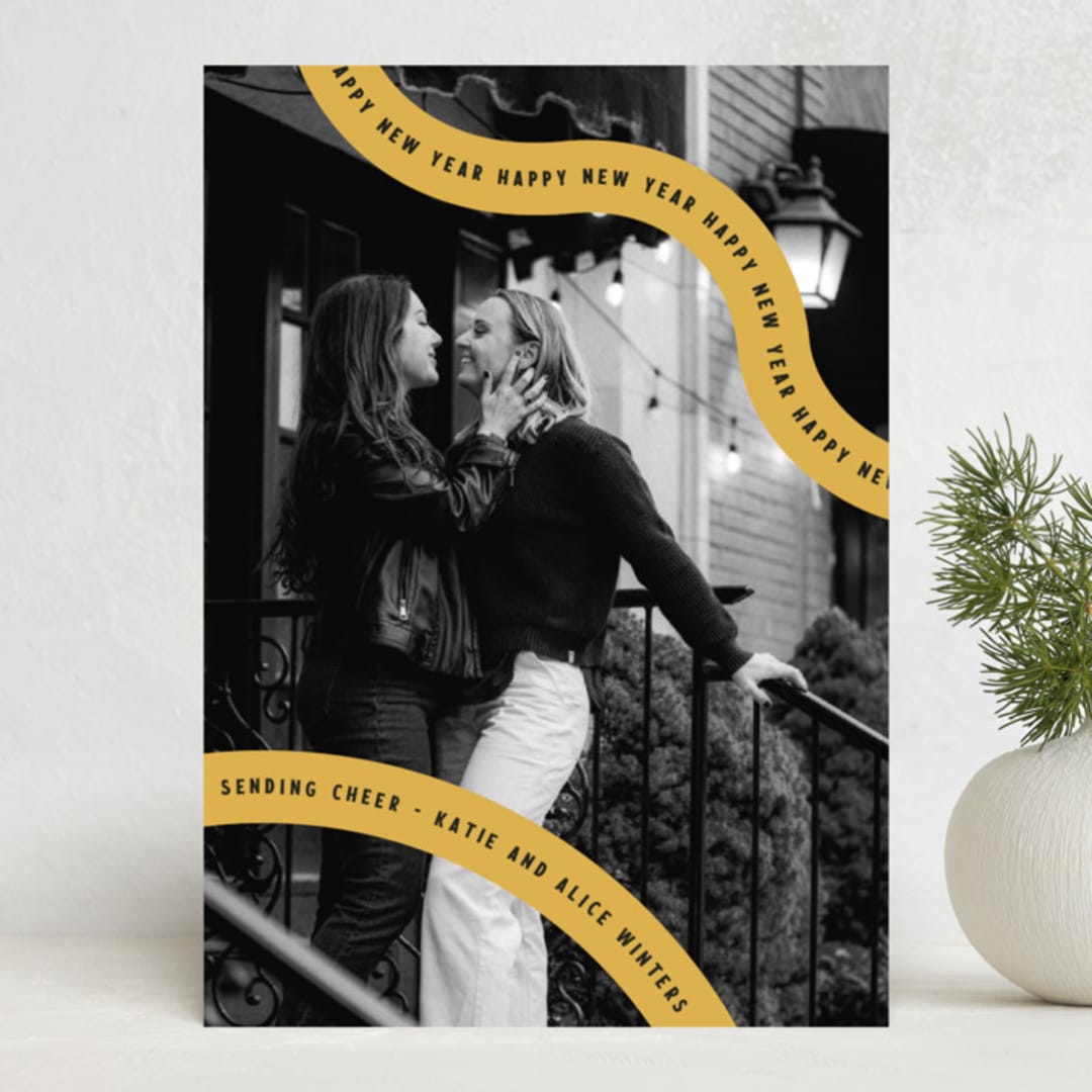 "Wavy Lines" - Holiday Cards in Sunny by Kelsey Mucci - Front