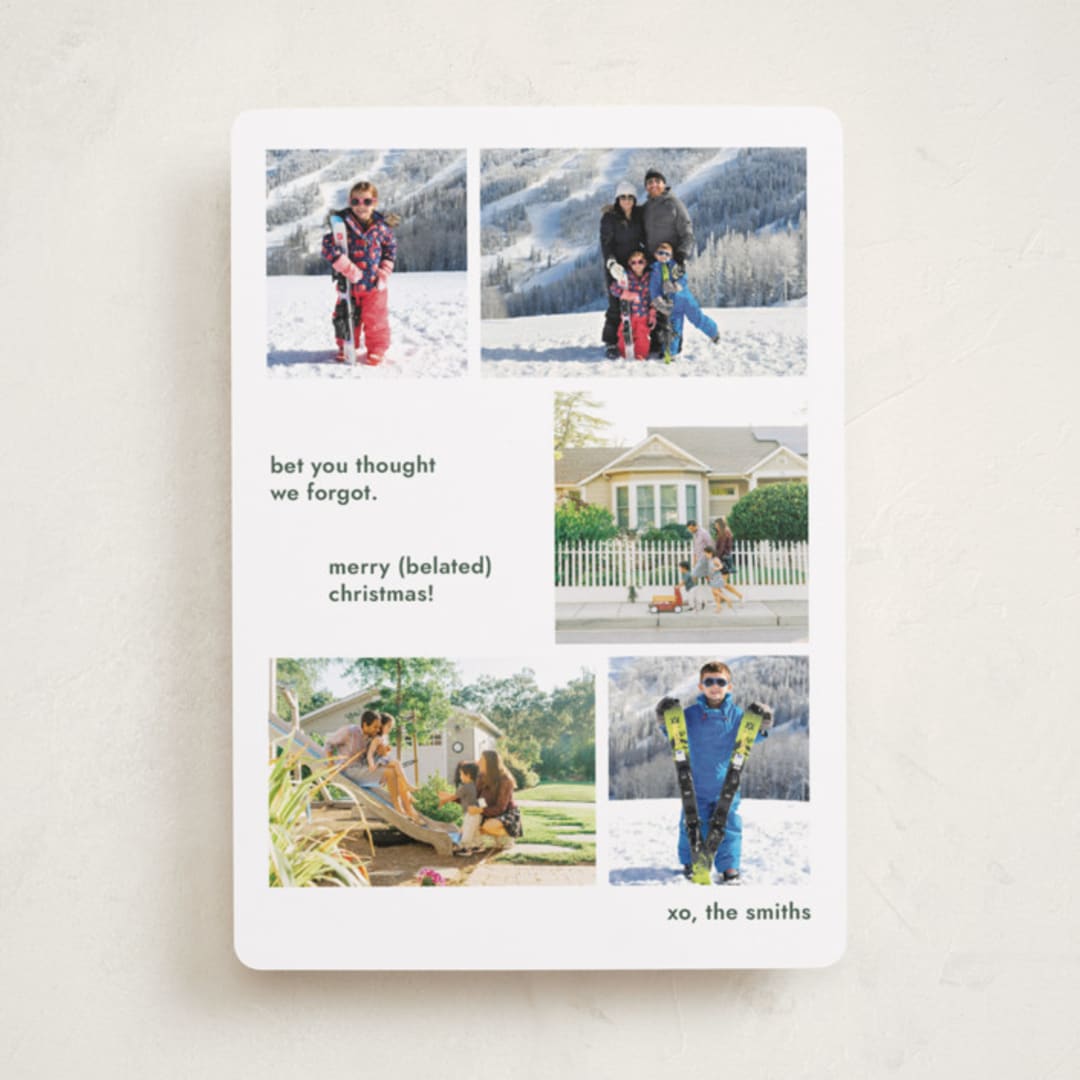 "Forgot" - Holiday Cards in Evergreen by Megan Davis - Front