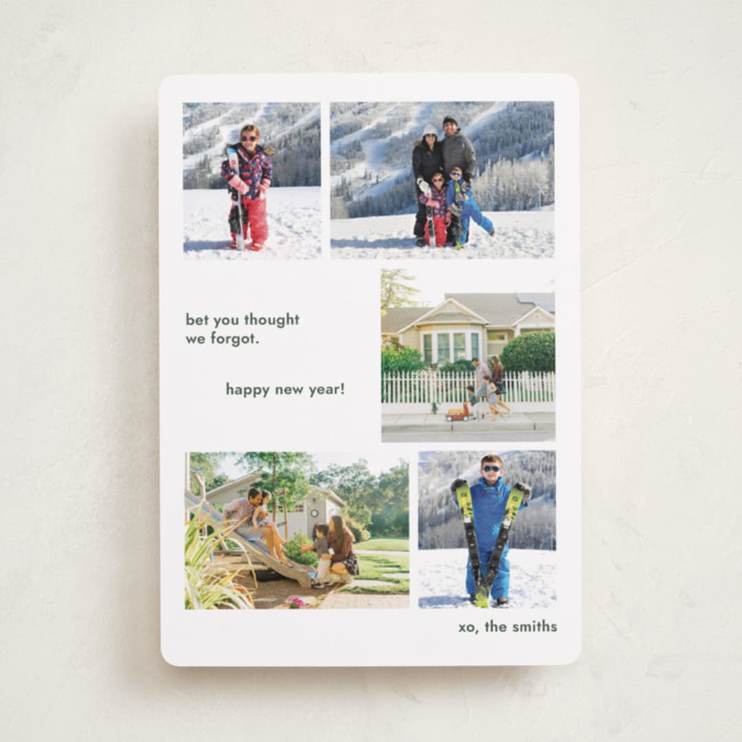 "Forgot" - Holiday Cards in Evergreen by Megan Davis - Front