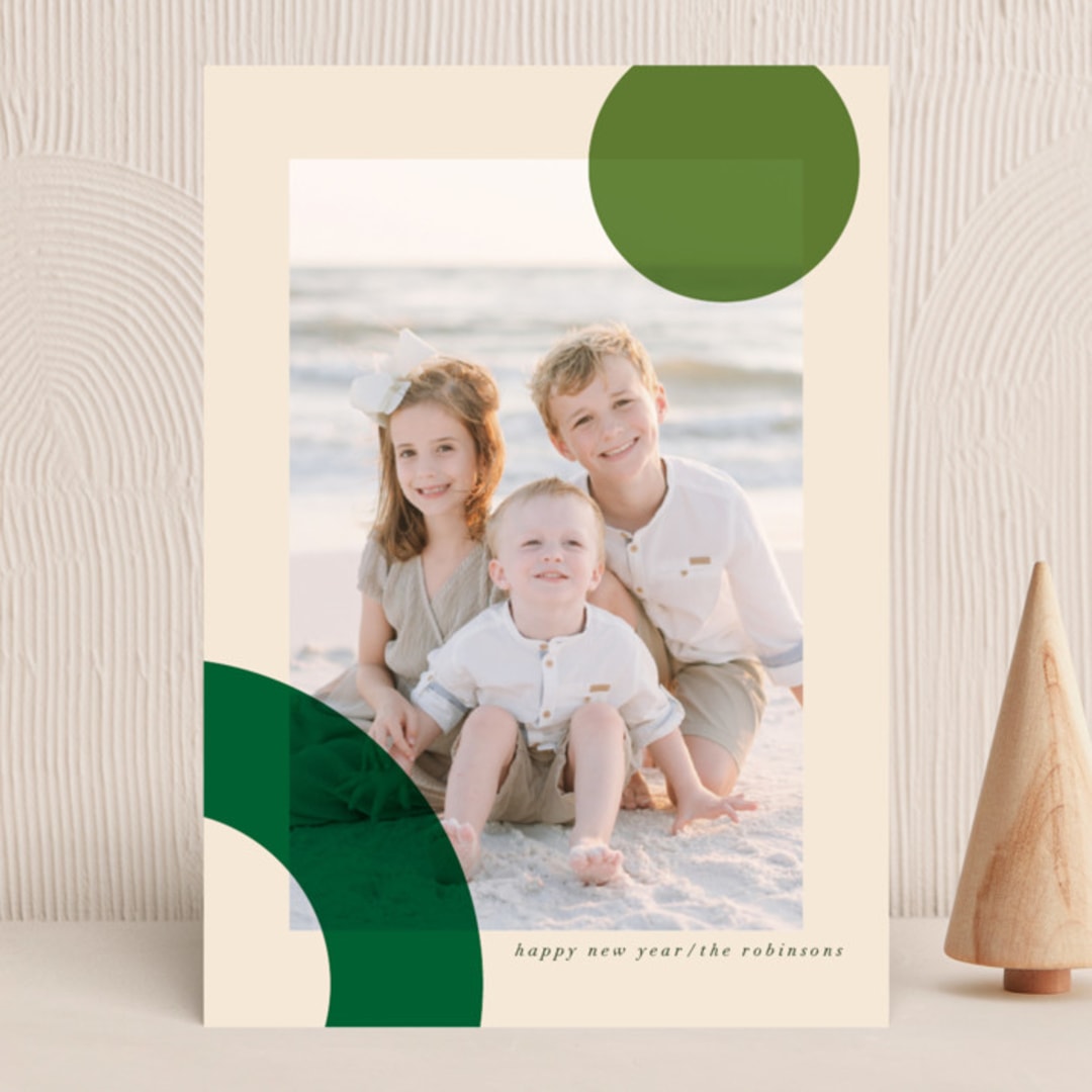 "Bright Shapes" - Holiday Cards in Evergreen by Iveta Angelova - Front