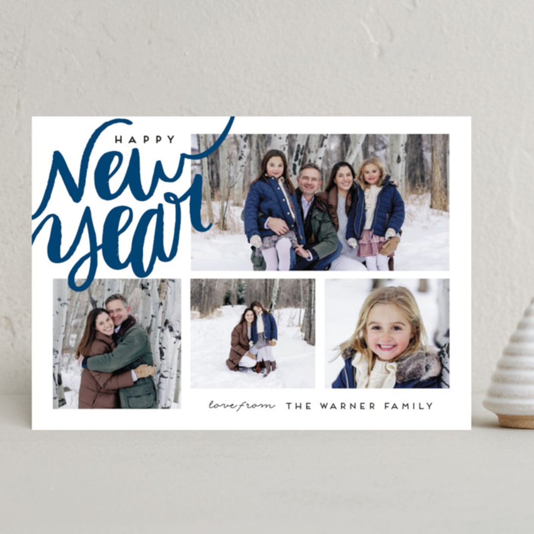 "Corner Script" - Holiday Cards in Water by Alethea and Ruth - Front