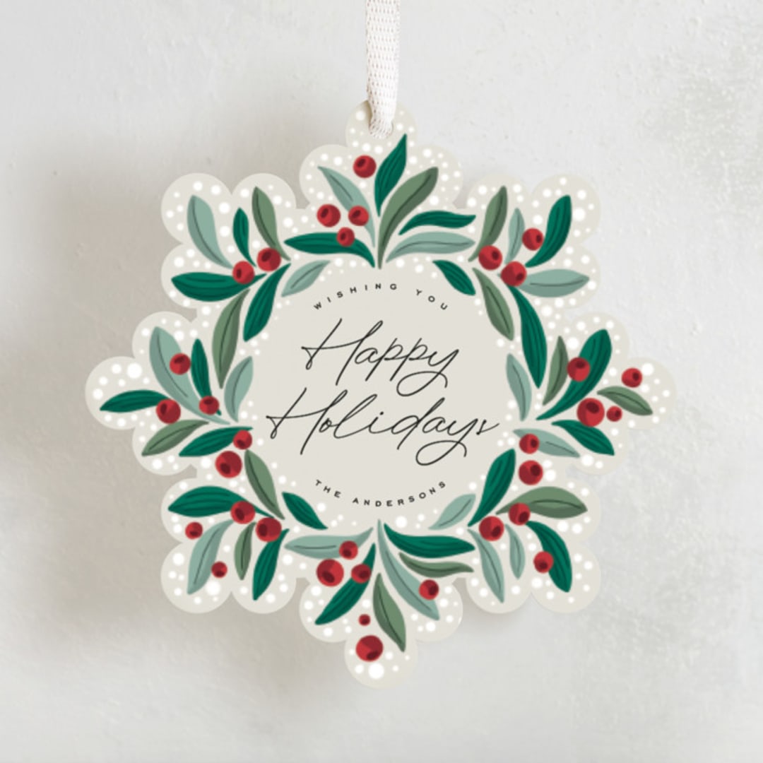 "Winter Wreath" - Holiday Ornament Cards in Wreath by Yuliya Evseeva - Front