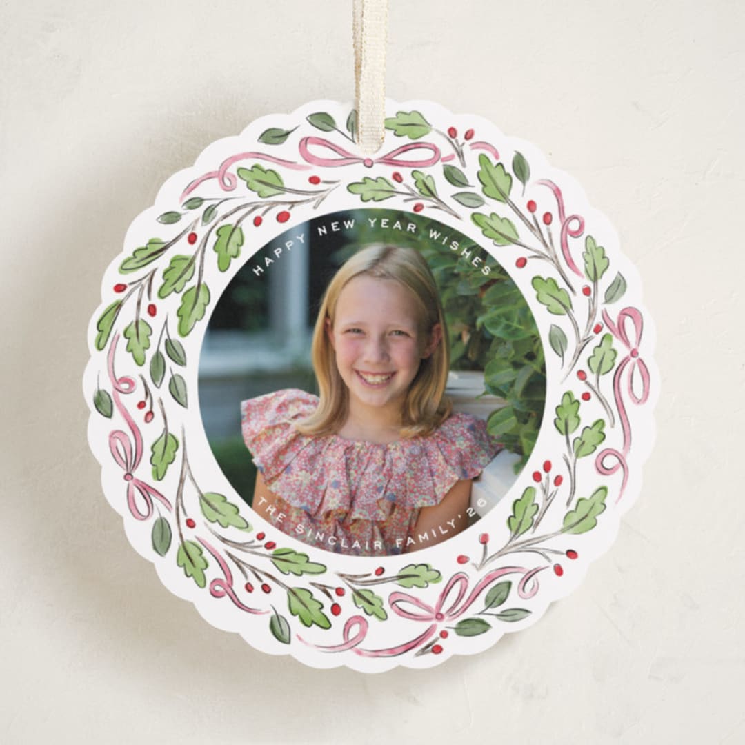 "Angel" - Holiday Ornament Cards in Rose by Pati Cascino - Front