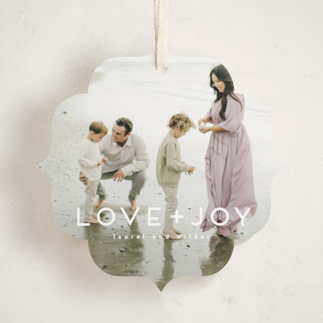 "love joy" - Holiday Ornament Cards in Snow by Kate Ross - Front