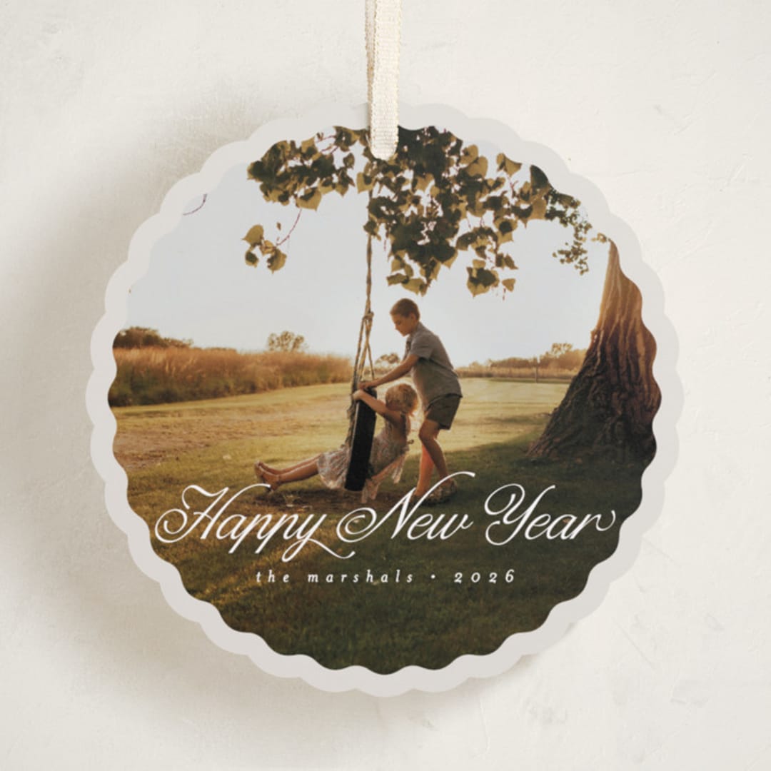 "Noelle" - Holiday Ornament Cards in Marshmallow by Pati Cascino - Front