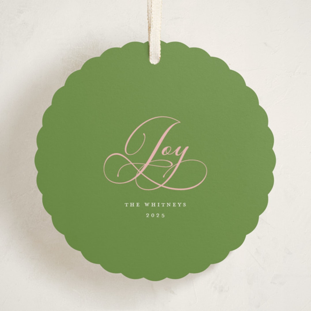 "Joy Cloud" - Holiday Ornament Cards in Pistachio by Erika Firm - Front