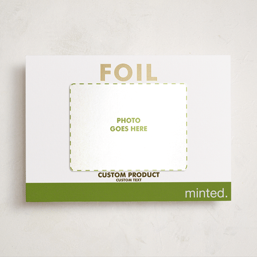 "Portrait Custom" - Foil-Pressed Holiday Photo Mount Cards in Charcoal by Minted Custom - Front