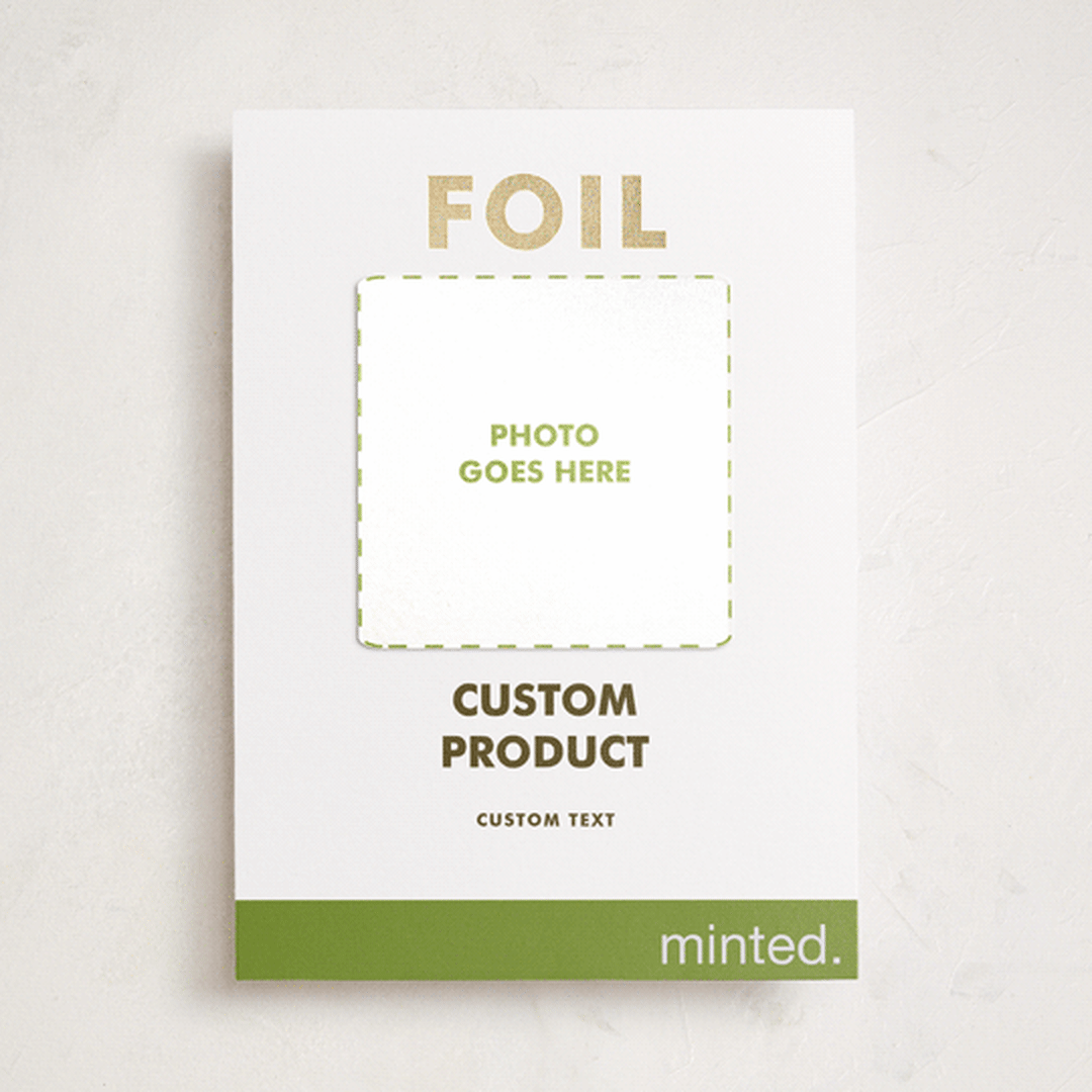 "Portrait Custom" - Foil-Pressed Holiday Photo Mount Cards in Charcoal by Minted Custom - Front