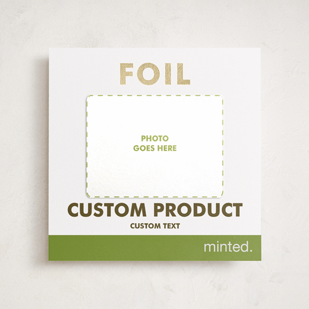 "Portrait Custom" - Foil-Pressed Holiday Photo Mount Cards in Charcoal by Minted Custom - Front