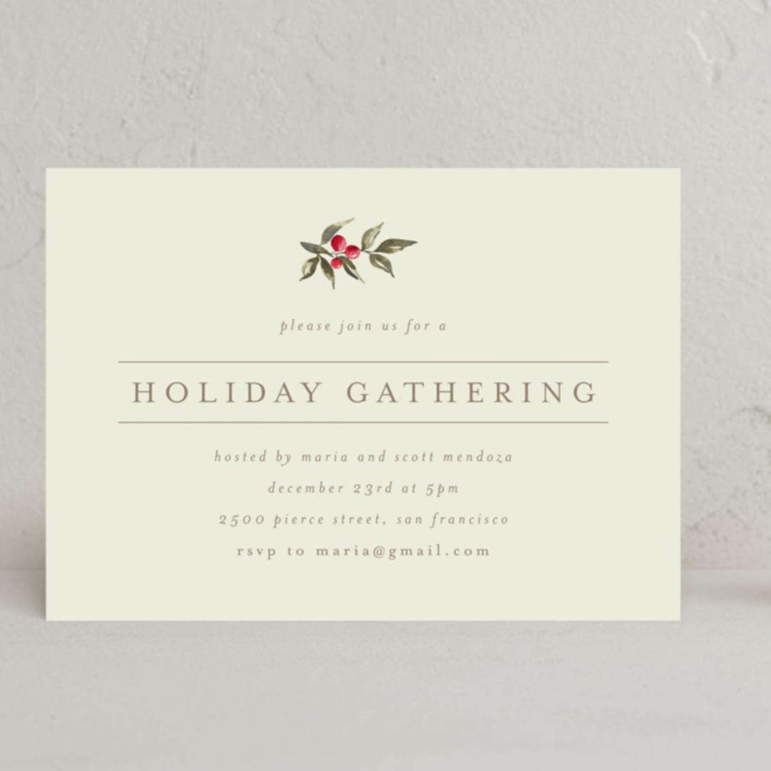 "Holiday Classic" - Party Invitations in Linen by Chris Griffith - Front