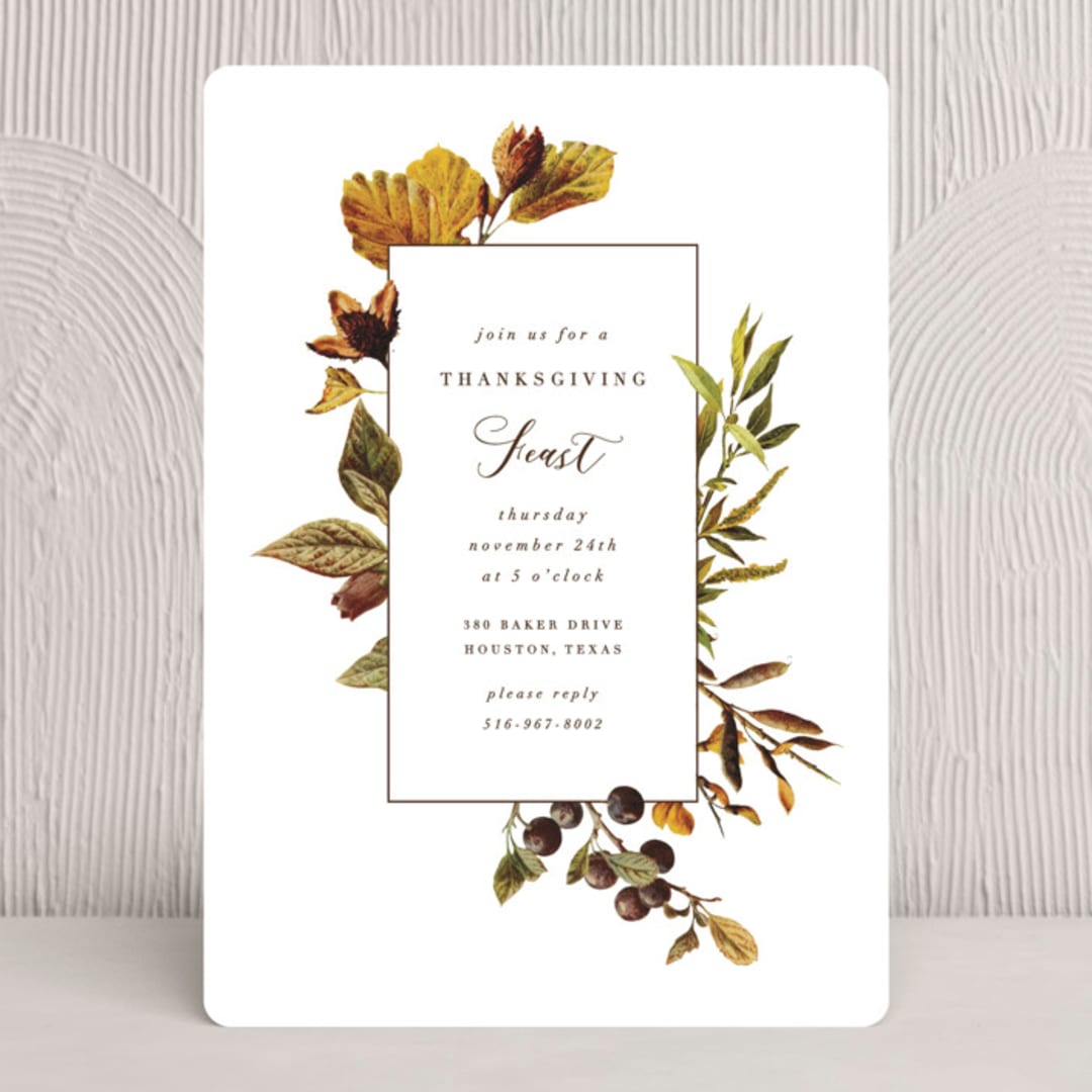 "Provincial Feast" - Party Invitations in Caramel by Erin Hodges - Front