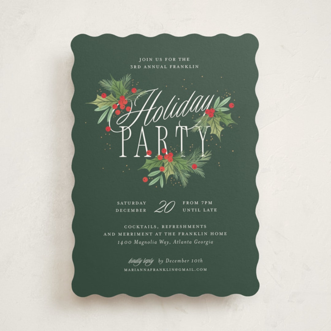 "Bright Berry" - Party Invitations in Pine by Paper Raven Co. - Front