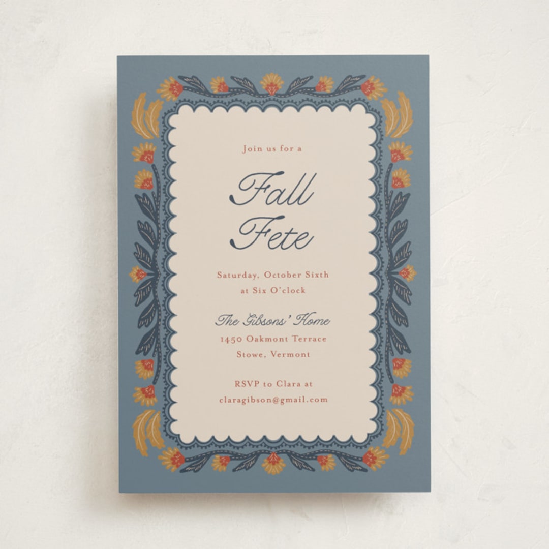 "Autumn Harvest" - Party Invitations in Slate Gray by Cindy Reynolds - Front