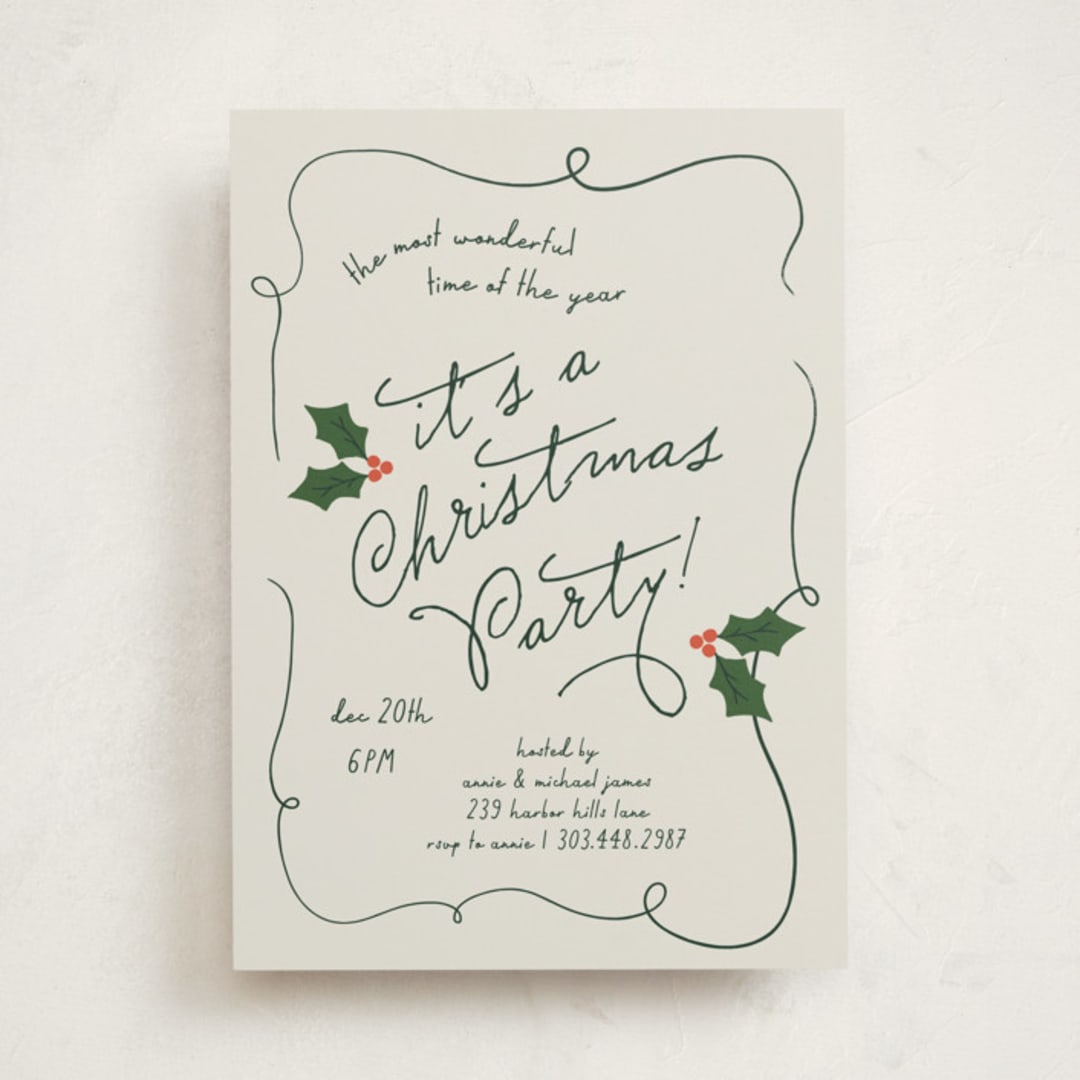 "Festive" - Party Invitations in Classic by Kelly Watkins - Front