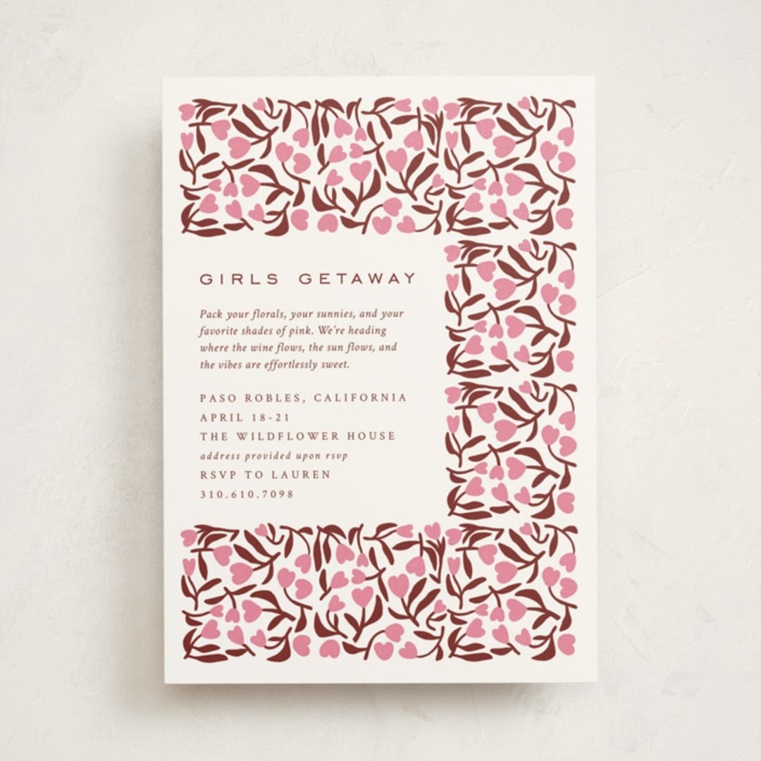 "Heart Flowers" - Party Invitations in Ivory by Sierra Lee - Front