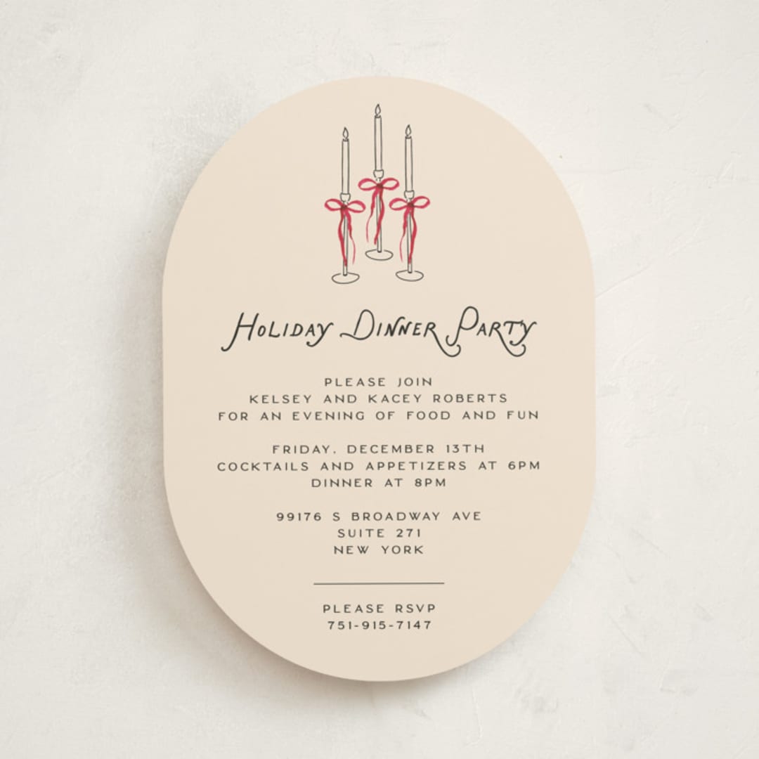"Candles" - Party Invitations in Cranberry by Jenna Holcomb - Front