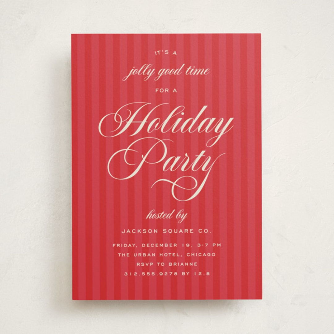"Jolly Good Time" - Party Invitations in Berry by Louise Kay - Front