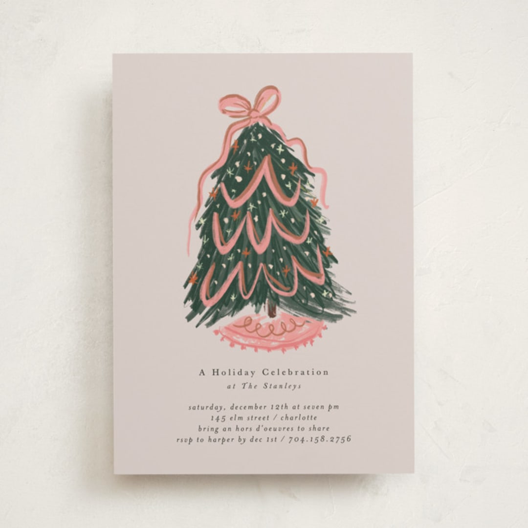 "merry christmas tree" - Party Invitations in Peony by Lori Wemple - Front