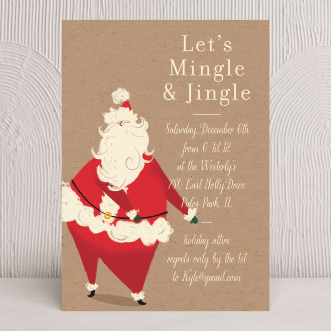 "Santa Flaus" - Party Invitations in Kraft by Baumbirdy - Front