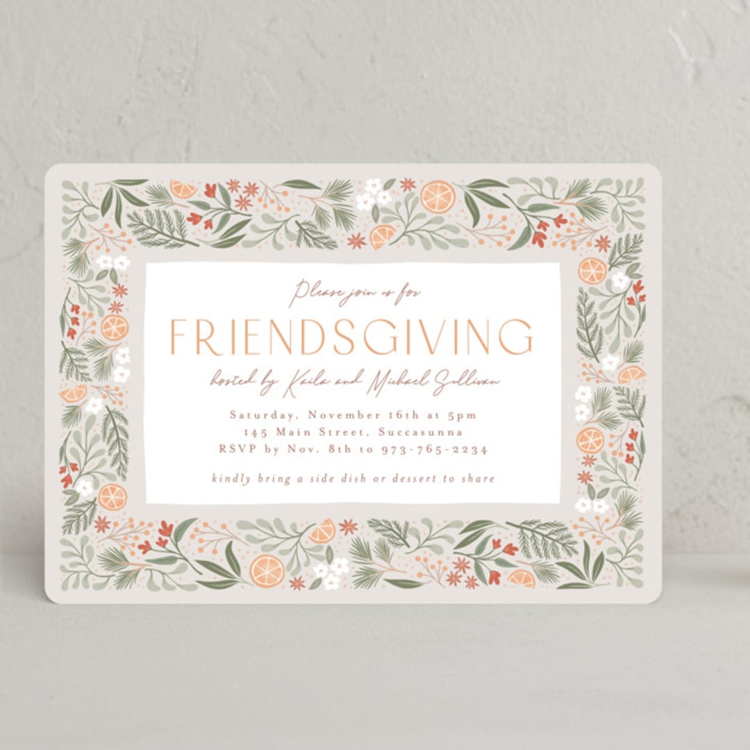 "Friendsgiving Celebration" - Party Invitations in Pumpkin Pie by Randi Cirelli - Front