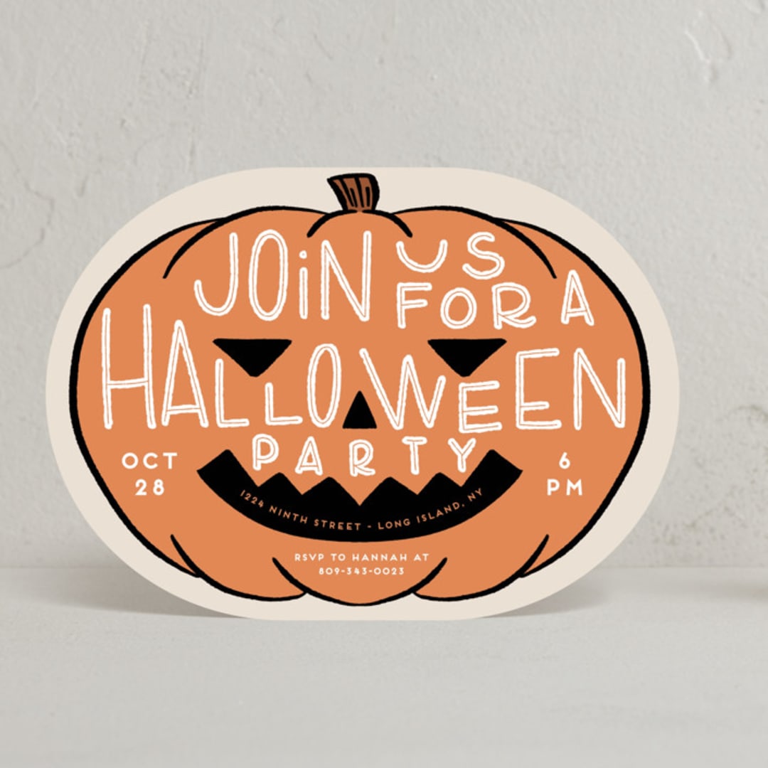 "Lantern" - Party Invitations in Pumpkin by Claudia Orengo - Front