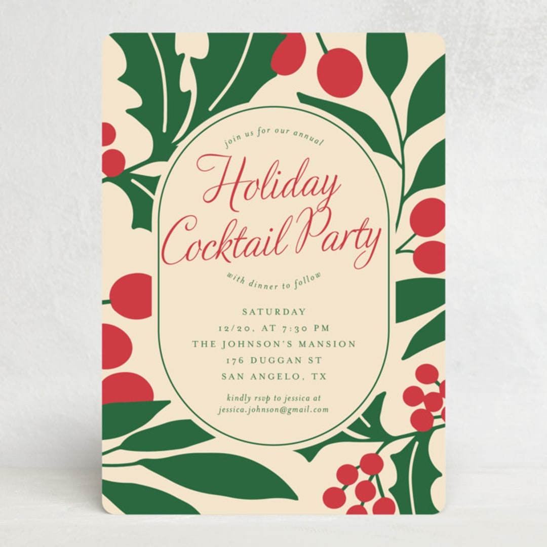 "Celosia" - Party Invitations in Vanilla by Deynaaz Daraei - Front