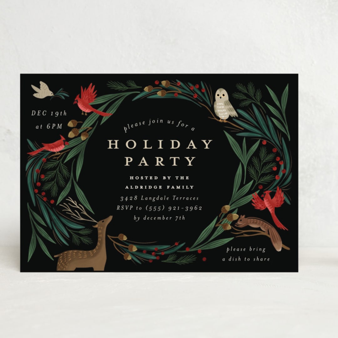 "holiday faunae" - Party Invitations in Holly Berry by Grae - Front