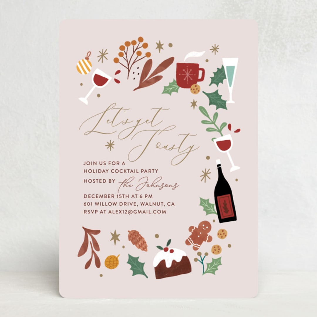 "Toasty party" - Party Invitations in Eggnog by Cindy Chu - Front