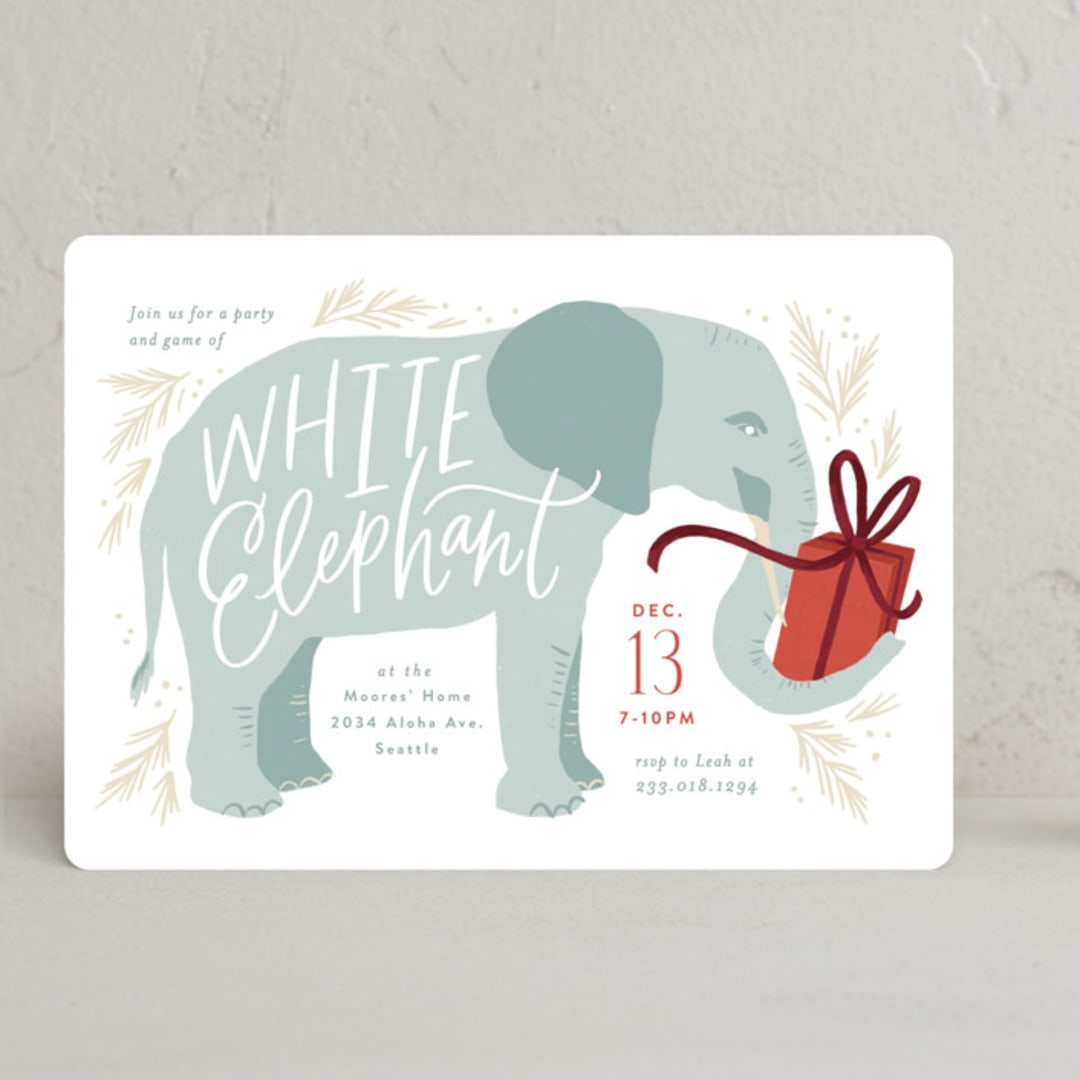 "White Elephant Present" - Party Invitations in Juniper by Alethea and Ruth - Front