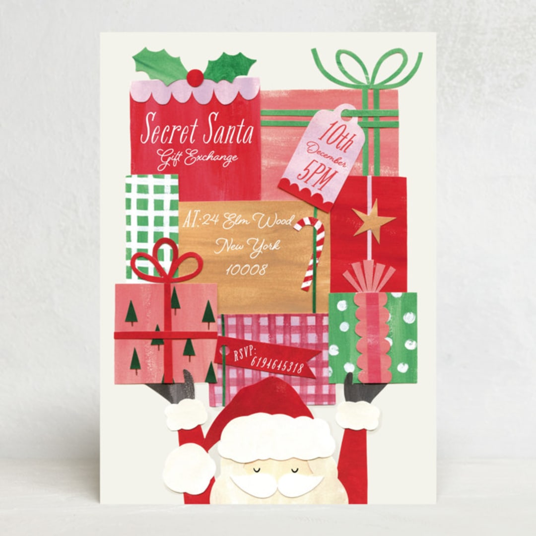 "Secret Santa" - Party Invitations in Jolly by Sarah Knight - Front