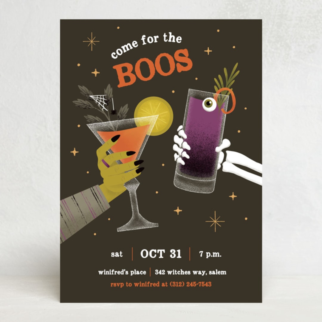 "Come for the Boos" - Party Invitations in Fudge by Renee Christensen - Front