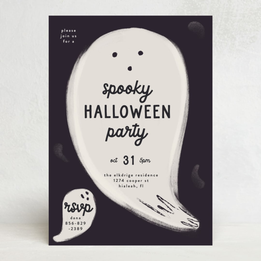 "Ghosts" - Party Invitations in Night by Gwen Bedat - Front
