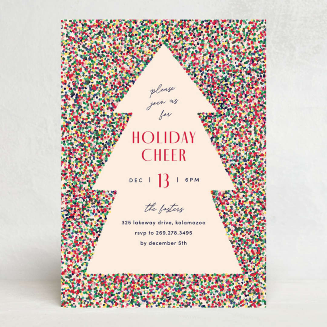"Holiday Cheer" - Party Invitations in Fruitcake by Pixel and Hank - Front