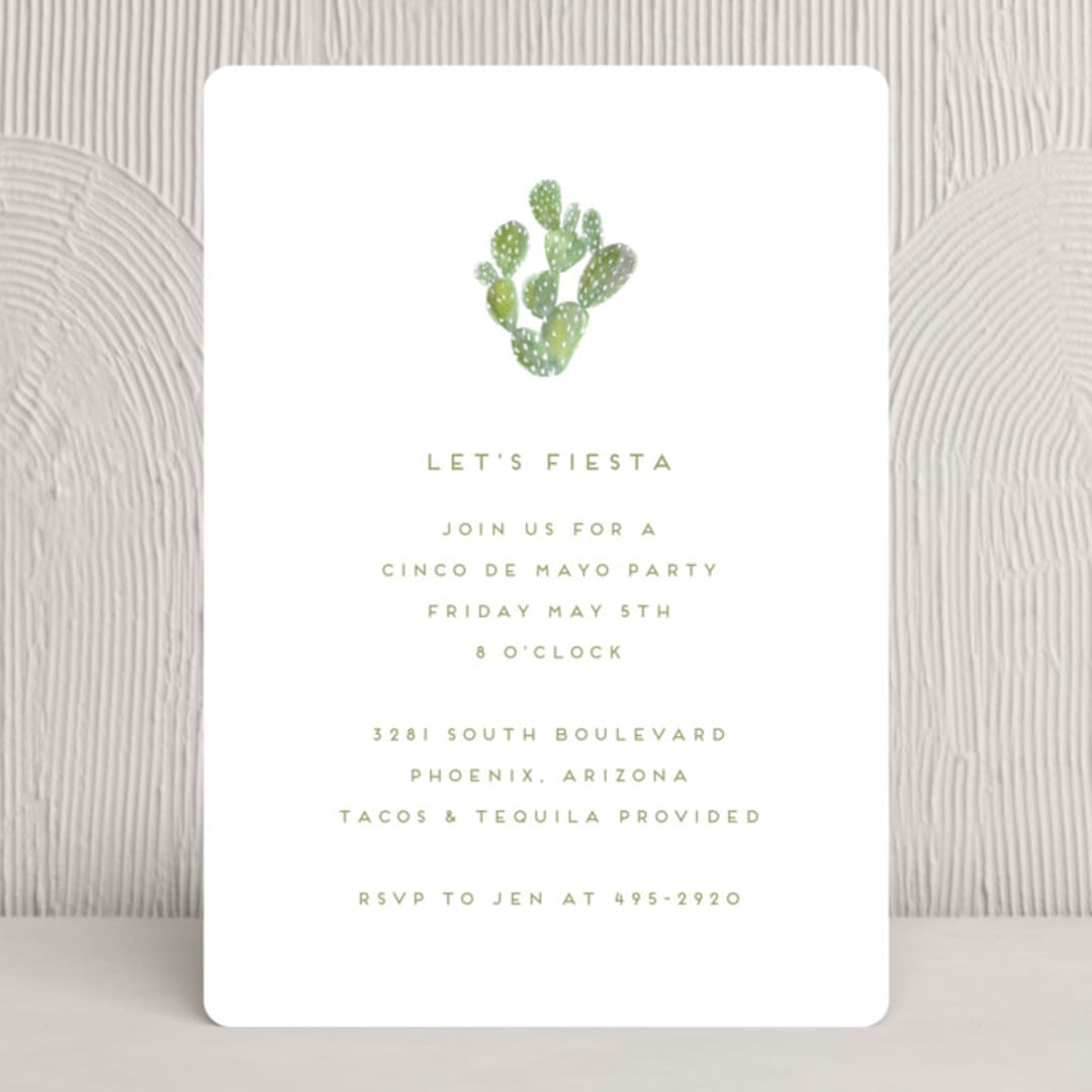 "Tacos and Tequila" - Party Invitations in Olive by Julie Murray - Front