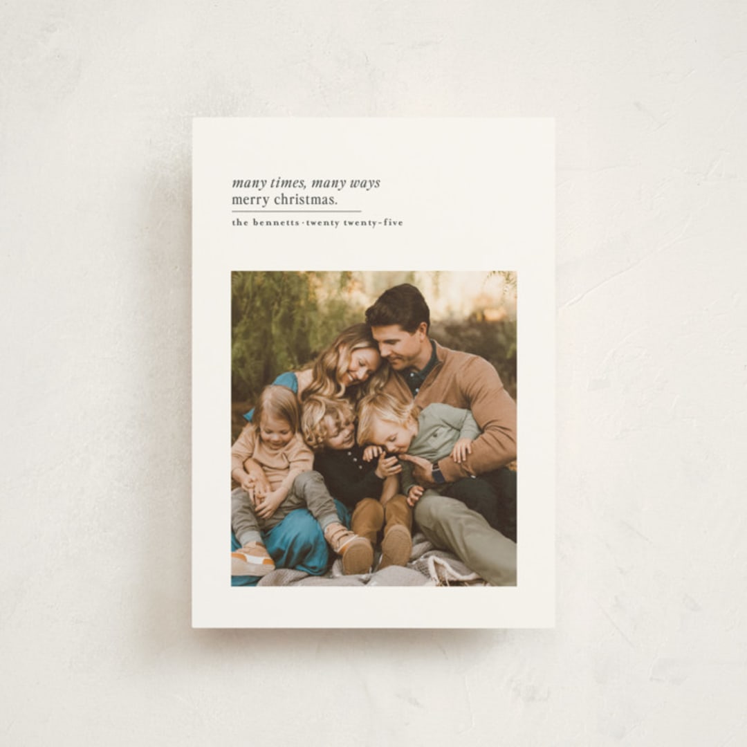 "many times" - Holiday Cards in Coal by Angela Marzuki - Front